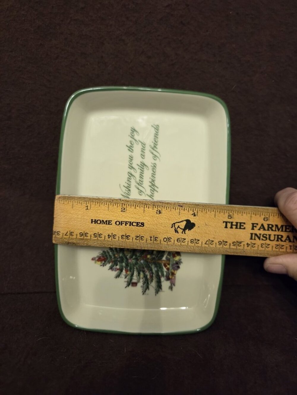 New Spode Christmas‎ Tree Rectangular Sentiment Tray 7 x 5 Inch - Picture 11 of 12